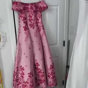 Adrianna Papell Pink Satin Dress